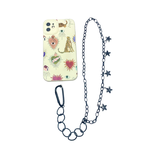 Strap Celular Negro Estrellas